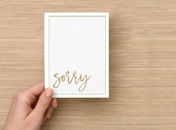 Sorry greeting card